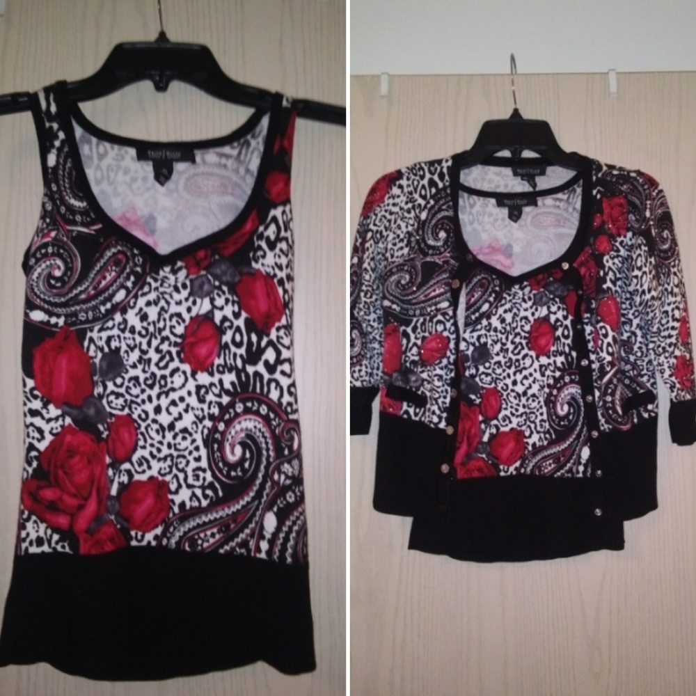 Matching WHBM cardigan and tank